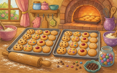 A colorful island bakery ready for a packing party