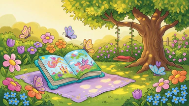 A colorful reading garden