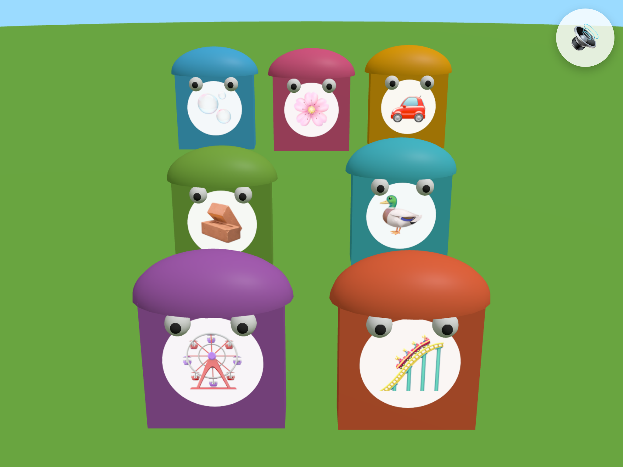 Giggle Park bright colorful toy park with seven doors for little ones