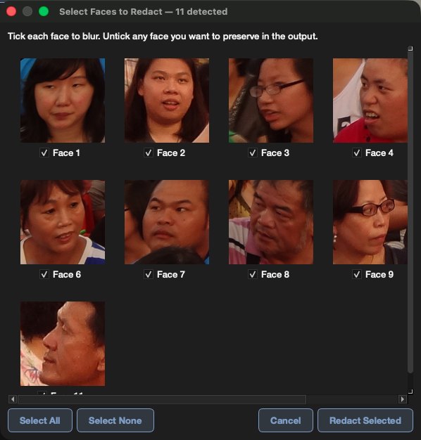 On-device facial detection across a crowd photo