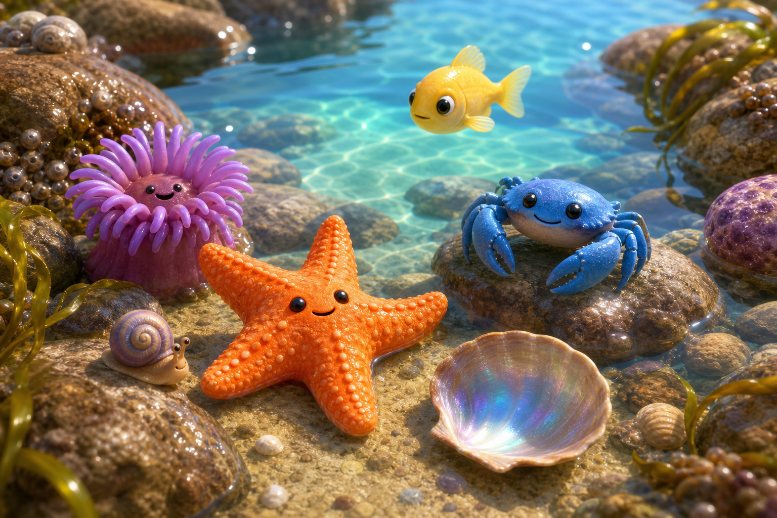 Sanctuary Walk — gentle worlds with tide pools, gardens, lanterns, and a lighthouse